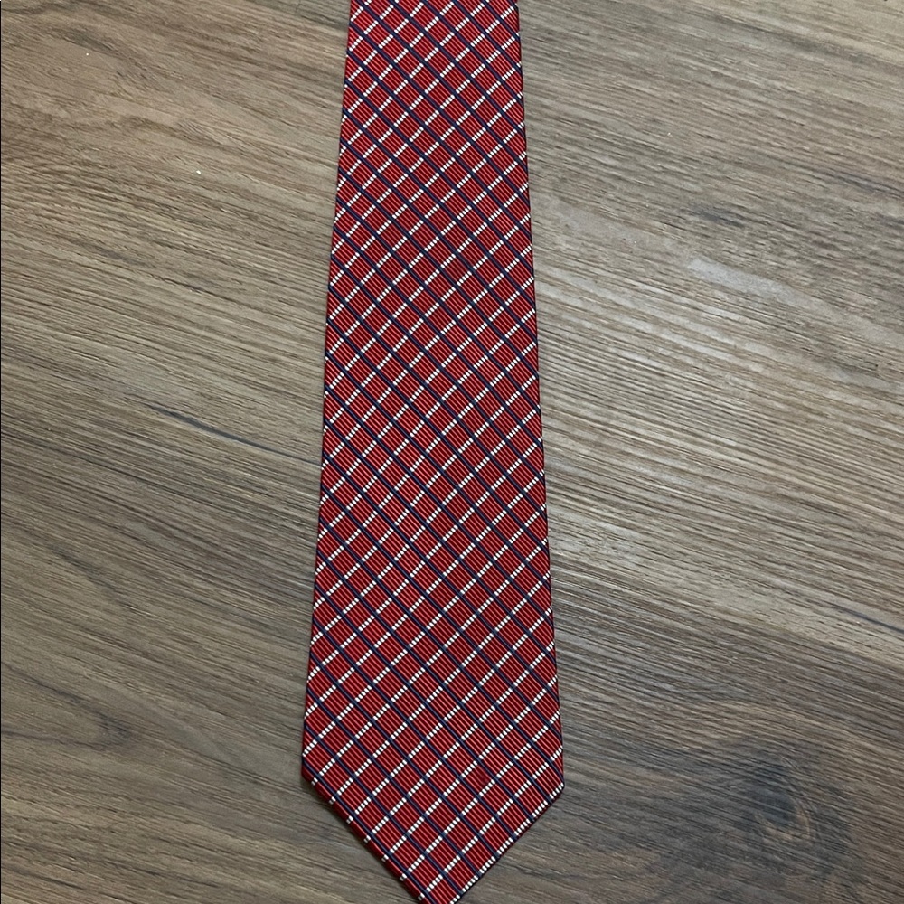 Ralph Lauren Red and Navy Plaid Tie